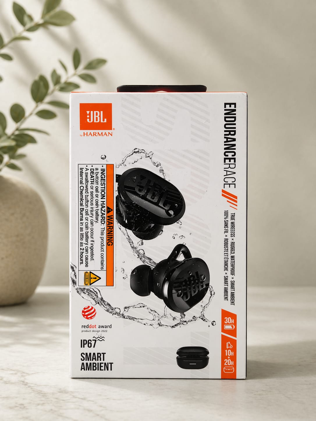 JBL Endurance Race TWS Wireless Earbuds – Waterproof, 30H Battery, Bluetooth
